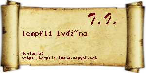 Tempfli Ivána névjegykártya